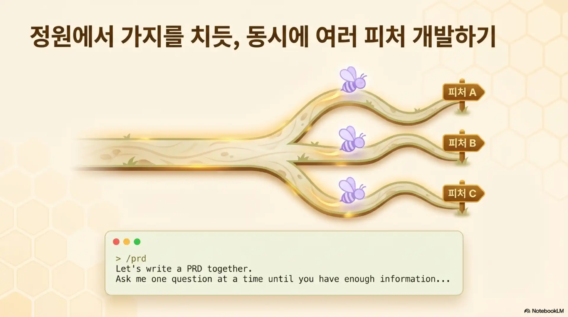 슬라이드 6: 동시에 여러 피처 개발하기