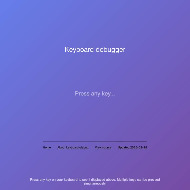 keyboard-debug 도구 스크린샷