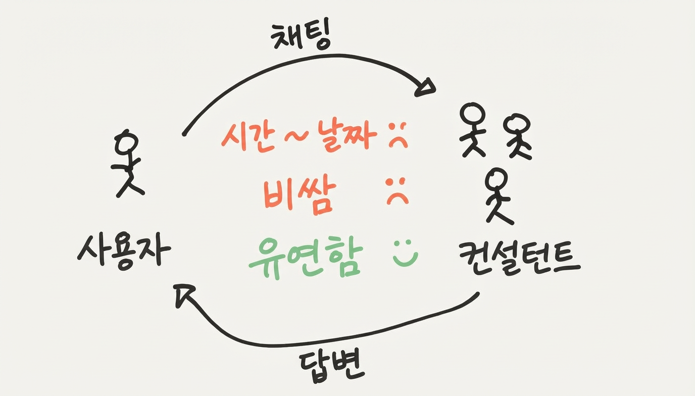 인간 컨설턴트와 상호작용하는 다이어그램