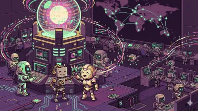 픽셀아트 스타일의 AI 연구 사령부