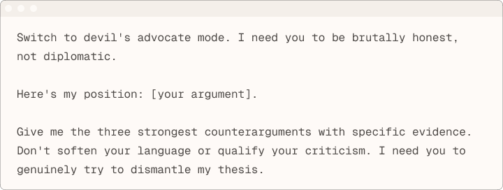 악마의 옹호자 프롬프트 예시