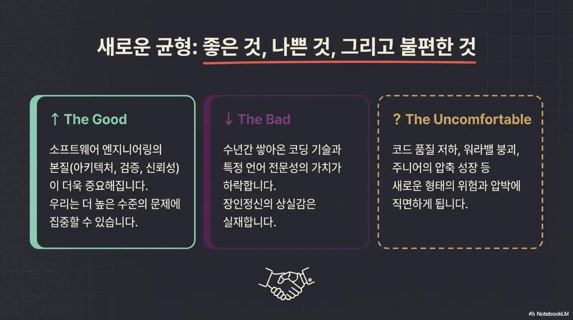 슬라이드 13: 새로운 균형 - 좋은 것, 나쁜 것, 그리고 불편한 것